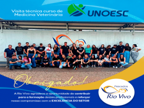 A Indústria de Pescados Rio Vivo teve a honra de receber os estudantes do 8º período de Medicina Veterinária da UNOESC/SMO